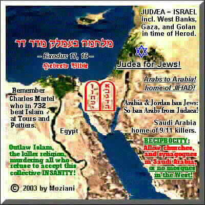 Judaea for Jews! - Arabs to Arabia - home of JIHAD!