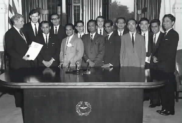 Group photo of post-graduate foreign law students at SMU 
(Southern Methodist University) School of Law in Dallas, Texas, taken in Austin, Texas on 
May 21, 1965 when being commissioned Honorary Texas Citizens by Governor John 
Connally.